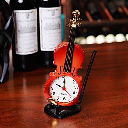 European Style Violin Alarm Clock  Retro Ornament Decoration